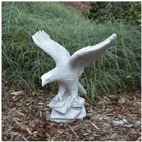 gartendekoparadies.de Gartenfigur Adlerfigur, Steinadler, Steinfigur, H. 32 cm, 35 cm Spannweite, 4 kg, Frostsicher