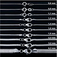 HOPLO Schlangenkette Silberkette Schlangenkette Länge 38cm - Breite 1,4mm - 925 Silber, Made in Germany