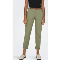 ONLY Chinohose ONLBIANA – Chinohose mit Gürtel und Umschlagsaum slim fit, modisch, Web, Baumwollmischung