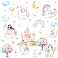 nikima Wandtattoo 273 Wandtattoo Einhorn Schloss Prinzessin