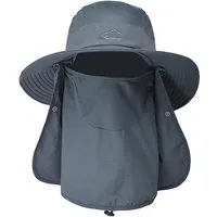 feinlux Sonnenhut Sonnenhut Anglerhut,Sonnenschutz Faltbar,SafariHut,Schlapphut (Packung, mit Gesichtsbedeckung Nackenklappe Wanderhut Sonnenhut) Geeignet zum Angeln, Wandern, Jagen, Camping, Radfahren, Bergsteigen