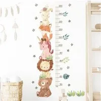 Montegoni Wandsticker Kinder Tier Wandsticker,Wandaufkleber Deko, (Wandtattoo mit Waldtieren für Kinderzimmer, niedlichen Einhorn Tiere Höhe Messung Wandaufkleber), wasserdichte abnehmbare.