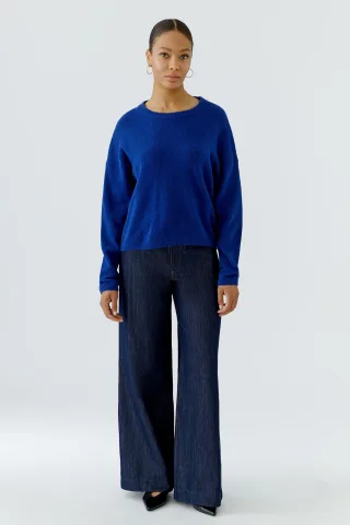 Oui - NILA Pullover royal blue - Gr. - 36