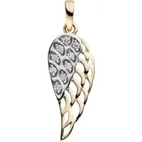 JOBO Kettenanhänger Anhänger Flügel, 333 Gold bicolor mit 9 Zirkonia