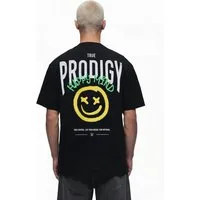 trueprodigy Oversize-Shirt Hajin Logoprint Rundhals dicker Stoff