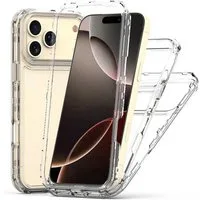 Wigento Handyhülle Für Apple iPhone 17 Pro Max TPU Acryl Hybrid Schutz Hülle Transparent, Hybrid Hülle mit verstärktem Kantenschutz