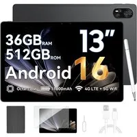 blackview Mega8 13' 4G LTE Android 16 12GB+512GB/256GB incl. Stift/Hülle Tablet (13", 256 GB, 4G(LTE), 13 zoll, Android 16, 50MP, 11000mAh, 4G LTE, T620, 256/512GB)