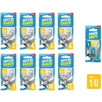 Lieblingsköder Jighaken Lieblingsköder Jigkopf-Set 1/0 - 16 Jigköpfe + 25 Snaps, (Jighaken-Set #/0 incl. Snaps), super Scharf - passend für 6 cm Köder
