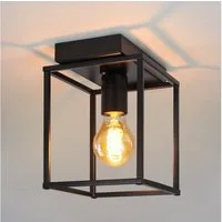 Nettlife Deckenleuchte Schwarz Vintage E27 Deckenlampe, ohne Leuchtmittel, für Schlafzimmer Wohnzimmer Flur Küche Esszimmer