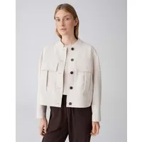 OPUS Jackenblazer Boxy Blousonjacke mit Cargodetails Lockere Passform, aufgesetzte Cargotaschen, Faltendetail am Rücken