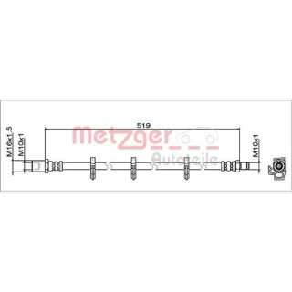 Metzger Bremsschlauch hinten Iveco Daily 4
