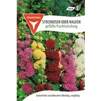 FRANKONIA Blumensamen Malve o. Stockrose, gefüllte Mischung - Saatgut Samen, Alcea rosea