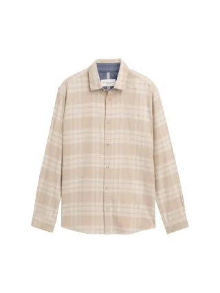 Tom Tailor - Regular Fit Hemd mit Logo-Stickerei light cashmere tonal check - Gr. - XXL