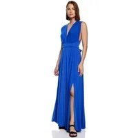 Worldclassca Abendkleid Worldclassca Abendkleid Partykleid Lang mit Schlitz Sommerkleid Maxikleid Cocktailkleid Wickelkleid Elegant Schulterfrei Ärmellos