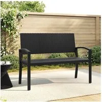 Yaheetech Gartenbank aus Hochdichtem PE-Rattan Outdoor-Sitzbank, mit Armlehnen und Rückenlehne