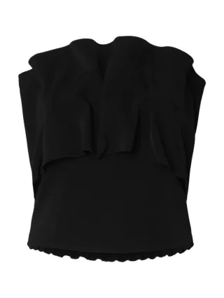 Selected - Bandeau-Top mit Volant-Detail - Slfvinelle schwarz - Gr. - 36