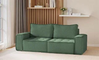 Sofa Modulsofa 2-teilig SANDE 2-Sitzer Stoff Raven Flaschengrün