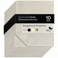 blackswedenhome. Spültuch Spültücher 10er Pack - Swedish dishcloth - nachhaltige Küchentücher, 10er Pack, Baumwoll-Zellstoff, Waschbar