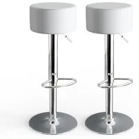 Vicco Barhocker, Weiß, 38.5 x 92 cm 2 Teilig (2-er Set, 2 St., 2-er Set), mit Fussstütze