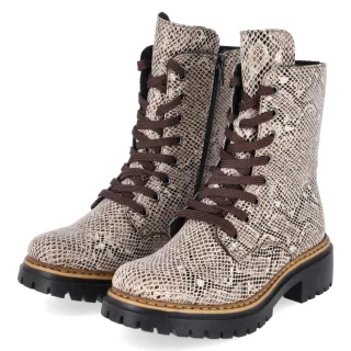 Rieker Schnürstiefel  Beige - Gr. 36 -  Textil