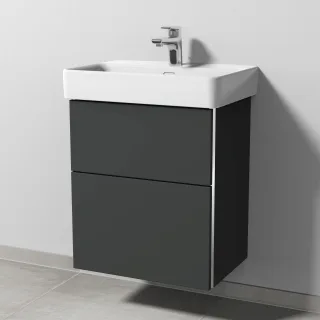 Sanipa 3way Waschtischunterbau zu Laufen Pro S Waschtisch mit 2 Auszügen, Graphit-Matt BP7851B