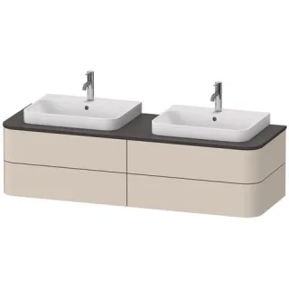 Duravit Happy D.2 Plus Konsolenwaschtischunterbau wandhängend Taupe Supermatt 1600x550x408 mm - HP49 HP4974B8383