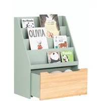 SoBuy Kinderregal KMB95, Spielzeugregal Kinderzimmer-Regal Standregal, mit Rollen, Kinder Bücherregal mit 4 Ablagen Spielzeugtruhe Aufbewahrungsregal