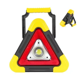 LED Triangle Warning Sign Night Light Warning Lamp Work Light Solar Powered Triangle Warning Sign Lamp With 4Light Mod