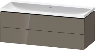 Duravit L-Cube c-shaped Set wandhängend Flanell Grau Hochglanz 1200x480x480 mm - LC6953N89890000 LC6953N89890000