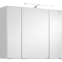 welltime Spiegelschrank Trento, verschiedene Ausführungen und Farben Breite 80 cm, mit 3D-Effekt, Spiegeltüren, Inklusive LED-Beleuchtung