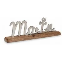 Meinposten Deko-Schriftzug Schild Aufsteller MOIN Metall Mangoholz Maritim Dekoschild 40x10 cm (1 St)