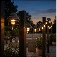 GLOBO LIGHTING LED Solarleuchte, LED-Leuchtmittel fest verbaut, Warmweiß, Solarleuchte Außenlampe Gartenleuchte
