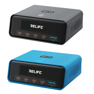 RELIFE Q8 GaN Intelligent Multi-Port Charger 165W 5-Port Fast Charging Station 140W Max Single-Port Output Smart Power D
