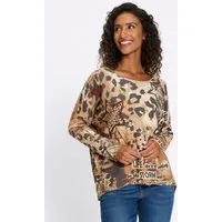 heine Strickpullover Druck-Pullover Langarm Effektgarn, Feinstrick