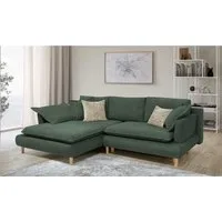 COLLECTION AB Ecksofa Mandela L-Form, B: 264 cm, Bettfunktion, Bettkasten & 5 Zierkissen, Federkern