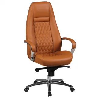 Drehstuhl Bürostuhl Chefsessel TEXAS -Echtleder Caramel