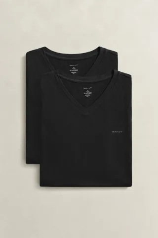 GANT - 2er-Pack V-Neck T-Shirts black - Gr. - XL