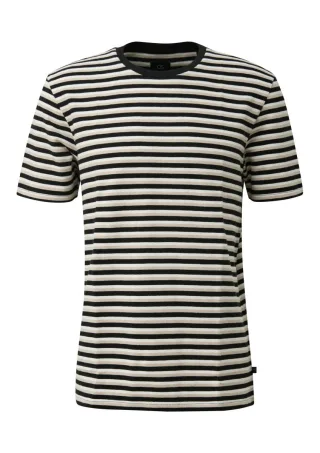 Q/S designed by - Strukturiertes Streifenshirt beige/schwarz/weiß - Gr. - S