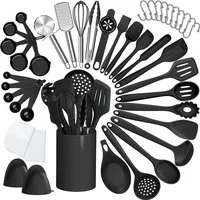 OKWISH Kochbesteck-Set 43er Küchenhelfer Set Kochgeschirr Küchenutensilien Küchengerät Küchen (Kochset Antihaft Hitzebeständig mit Utensilienhalter und Aufhängeloch, 43-tlg., Kochzubehör, Utensil Set, Silikon, Kochutensilien), Spülmaschinengeeignet f