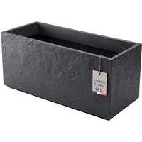 BigDean Pflanzkübel Groß Außen ca. 100cm Schiefer Optik Blumenkübel mit Wasserspeicher (Packung, 1 St., Pflanzkübel), Großzügiges Pflanzvolumen, Doppelwandig, Wassermanagement