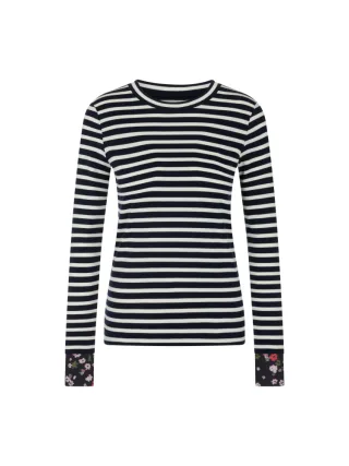 Marc Cain Sports - Langarm-Shirt in Streifenoptik navy - Gr. - 36