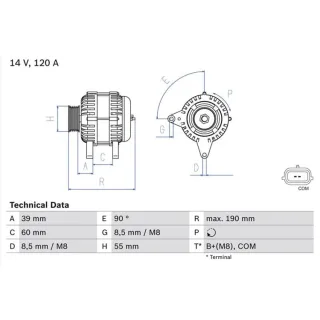 Bosch Lichtmaschine 120A Dacia Renault 0986049030