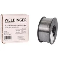 WELDINGER Schweißdraht Fülldraht Stahl 0,8 mm 1 kg D100, (1St), NoGas, Flux, Baustahl schweißen