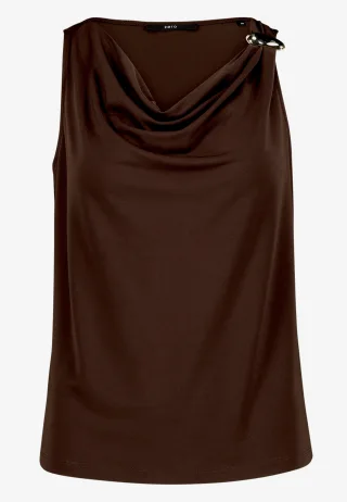 zero - Blusentop mit Wasserfallausschnitt chocolate plum - Gr. - 38
