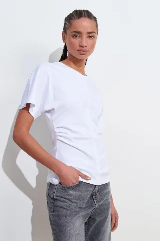 Damen Baumwoll Rundhalsausschnitt T-Shirt