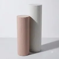 Home-trends24.de Dekosäule Metall Deko Säule Blumen Tisch Pflanzensäule Rund Hoch Pastell 2er-Set (2 St)