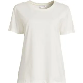 Supima T-Shirt mit Rundhalsausschnitt, Damen,  Weiß, Baumwolle, by Lands' End
