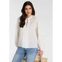 BOSS ORANGE Langarmbluse Belvast Premium Damenmode Baumwoll-Musselin mit Broderie-Anglaise