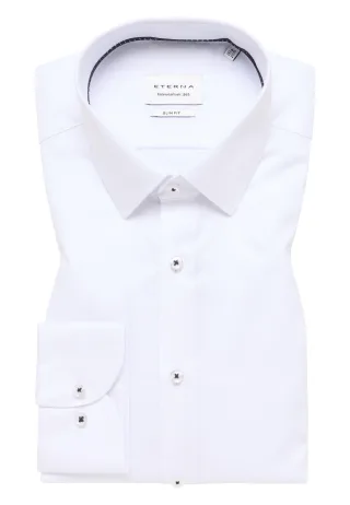 ETERNA - Hemd Natté Langarm weiß - Gr. - 39/Langarm - 67cm