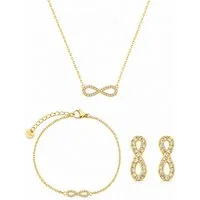 Brise Schmuck Schmuckset Schmuckset Damen Infinity Edelstahl Halskette & Armband Gold/Silber (Schmuckset, 1 Armband, 1 Halskette), Infinity Schmuckset, verstellbar, hautfreundlich und rostfrei